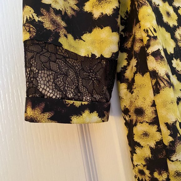 Erin Fetherston Black & Yellow Floral Lace Dress - Picture 7 of 8